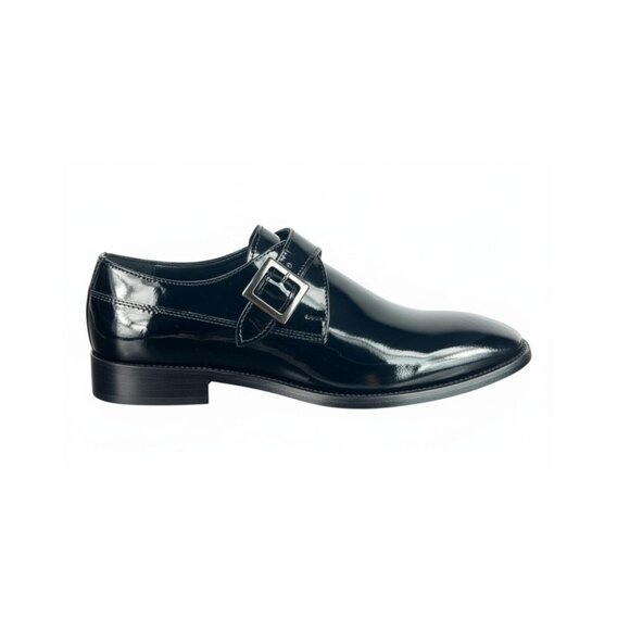 Vito Men’s Black Pattern Monk Strap – Italian Leather Dress Shoes main image 5